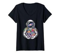 Women's Vintage Cosmic Mineralogy and Radiant Rockhound Explorer V-Neck T-Shirt