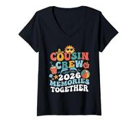 Women's Vintage Cousin Crew 2026 Summer Making Memories V-Neck T-Shirt