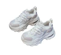 Women's Vintage Daddy Shoes Air-Cushioned Platform Height Increasing Shoes Hot Drilling Sports Training Fitness Running Walking Silver 3.5