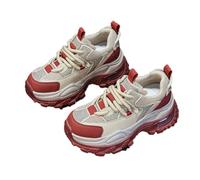 Women's Vintage Daddy Shoes Air-Cushioned Platform Height Increasing Shoes Hot Drilling Sports Training Fitness Running Walking Red 5.5