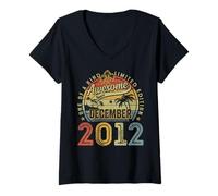 Womens Vintage December 2012 Retro 13 Years Old 13th Birthday Boys V-Neck T-Shirt