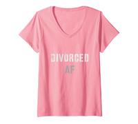 Women's Vintage Divorced AF Split Up Divorcee Not Married Anymore V-Neck T-Shirt