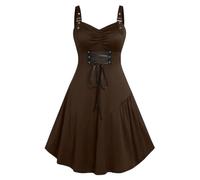 Women's Vintage Dresses Style 87 Retro Medieval Gothic Dresses Renaissance Victorian Dress Fancy Fairy Witch Elf Cosplay Party Dress Carnival Halloween Costume Coffee
