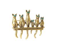 Womens Vintage Enamel Cat Animal Brooch Pin Golden0839