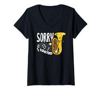 Women's Vintage Euphonium Player Brass Orchestra V-Neck T-Shirt