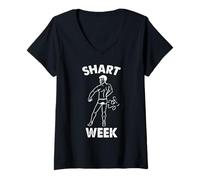 Womens Vintage Fart Poop Gag Offensive | Shart Week Funny For Men V-Neck T-Shirt