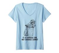 Women's Vintage Funny Raccoon It is Garbage Can Not Garbage Cannot V-Neck T-Shirt