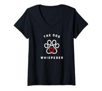 Women's Vintage Funny the Dog Whisperer for Dog Lover V-Neck T-Shirt