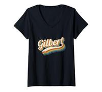 Womens Vintage Gilbert Personalized Name Gilbert V-Neck T-Shirt
