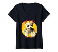 Womens Vintage Grunge Teddy Be Nice or Fuck Off Funny Statement V-Neck T-Shirt