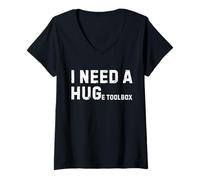 Women's Vintage I Need A Huge Toolbox Gearhead Workshop Lover V-Neck T-Shirt