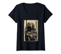 Women's Vintage Japanese Gothic Anime Plague Doctor V-Neck T-Shirt