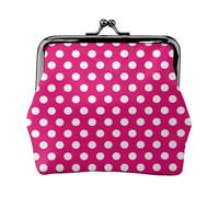 Women's Vintage Kiss Lock Big White Dot Print Coin Purse,Lightweight Pu Leather Mini Wallet Pouch for Coins and Cards