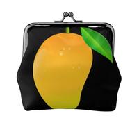 Women's Vintage Kiss Lock Mango Print Coin Purse,Lightweight Pu Leather Mini Wallet Pouch for Coins and Cards
