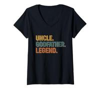 Women's Vintage Legendary Uncle Funny Retro Gift for Best Uncles V-Neck T-Shirt