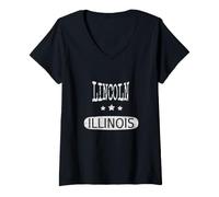 Women's Vintage Lincoln Illinois V-Neck T-Shirt