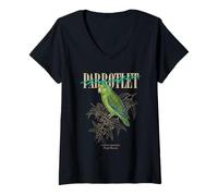 Women's Vintage Pacific Parrotlet Bird Watching Nature Love Birds V-Neck T-Shirt
