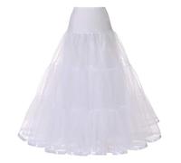 Women's Vintage Petticoat Ankle Length A-lin Half Slips Hoopless Crinoline Underskirt 1950's Rockabilly Crinoline Retro Petticoats Wedding Bridal Petticoat 1950 Tutu Petticoats Skirts(White,18)