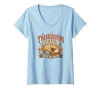 Women's Vintage Pie Critic Thanksgiving Dessert Dinner Role V-Neck T-Shirt