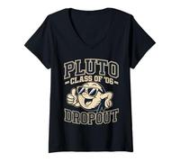 Women's Vintage Pluto Class of 2006 Dropout Science Nerd V-Neck T-Shirt