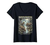 Women's Vintage Protoceratops 90s Bootleg Dinosaur Prehistoric Dino V-Neck T-Shirt
