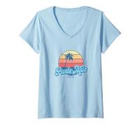 Womens Vintage Punta Mita Mexico Classic 70s Retro Surfer V-Neck T-Shirt
