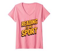 Women's Vintage Reading My Sport Literacy Cardio Specialist V-Neck T-Shirt