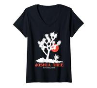 Womens Vintage Retro National Park Outdoor Camping Joshua Tree V-Neck T-Shirt