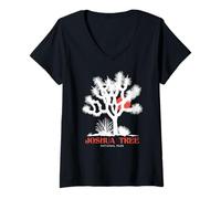 Womens Vintage Retro National Park Outdoor Camping Joshua Tree V-Neck T-Shirt