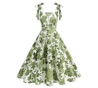 Women's Vintage Rockabilly Dress 1950s Cocktail Party Dress Floral Print Sleeveless Retro Dresses A Line Swing Flowy Tea Dresses Audrey Hepburn 50s 60s Dance Gown with Belted Clearance