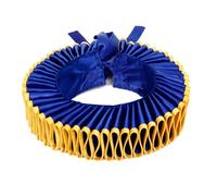 Women's Vintage Ruffled Fake Collar Renaissance Elizabethan Ruffled Fake Collar Stage Performance False Neck Ruff Satin Clown Choker with Adjustable Ribbon Halloween Cosplay Costume (Blue-B)