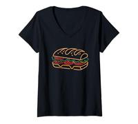 Womens Vintage Sandwich Thrower Guy Resist Justice Change Squad V-Neck T-Shirt
