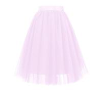 Women's Vintage Short Skirt - Elegant Pleated Skirt with Flounced Ruffle Midi Length A-Line for Parties and Various Occasions with a Comfortable Belt Skirt Party