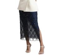 Women's vintage short skirt, sexy midi skirt with plain and shiny sequins, with an elegant design that enhances the silhouette and adorned with a delicate tulle panel skirt