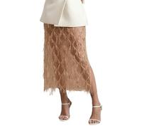 Women's vintage short skirt, sexy midi skirt with plain and shiny sequins, with an elegant design that enhances the silhouette and adorned with a delicate tulle panel skirt
