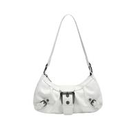 Women's Vintage Shoulder Bag - Multi-Style Clutch Tote/Top Handle/Underarm Hobo Purses, Punk Design with Zipper & Buckle for Daily Trendy Outfits (White)