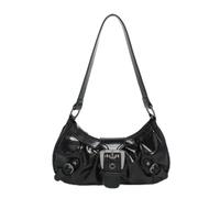 Women's Vintage Shoulder Bag - Multi-Style Clutch Tote/Top Handle/Underarm Hobo Purses, Punk Design with Zipper & Buckle for Daily Trendy Outfits (Black)