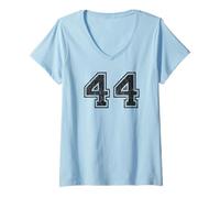 Womens Vintage Sport Number 44 Forty-Four V-Neck T-Shirt
