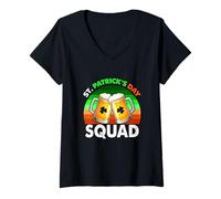 Women's Vintage St. Patrick's Day Squad Matching Drinking Beer Lover V-Neck T-Shirt