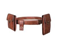 Women's Vintage Steampunk PU Leather Outdoor Mobile Phone Pouch Sports Medieval Retro Waist Bag Messenger Casual Fanny Pack for Festival Cosplay(Brown)