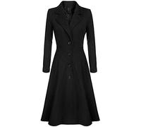 Women's Vintage Style Swing Coat with Flared Hem - Wool Blend Single Breasted Jacket for Winter Wear, Elegant Outerwear with Lapel Collar for Various Occasions