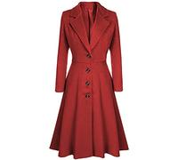 Women's Vintage Style Swing Coat with Flared Hem - Wool Blend Single Breasted Jacket for Winter Wear, Elegant Outerwear with Lapel Collar for Various Occasions