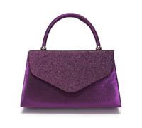 Women's Vintage Top-Handle Handbag with Chain, Shining Evening Bag, Magnetic Closure and Flip-Open, Applies to Daily Outings and Casual Dates (purple,23 * 6 * 23cm)