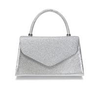 Women's Vintage Top-Handle Handbag with Chain, Shining Evening Bag, Magnetic Closure and Flip-Open, Applies to Daily Outings and Casual Dates (silver,23 * 6 * 23cm)