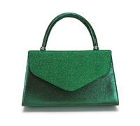 Women's Vintage Top-Handle Handbag with Chain, Shining Evening Bag, Magnetic Closure and Flip-Open, Applies to Daily Outings and Casual Dates (dark green,23 * 6 * 23cm)