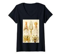 Women's Vintage Underwater Octopus Illustration V-Neck T-Shirt