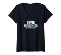 Womens Vintage Viral and Verified, The Life of a Silver Influencer V-Neck T-Shirt