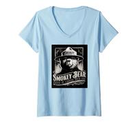 Womens Vintage WPA Smokey Bear Retro 1940's Style V-Neck T-Shirt