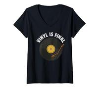 Womens Vinyl Record Turntable Vinyl is Final Analog LP Sound V-Neck T-Shirt