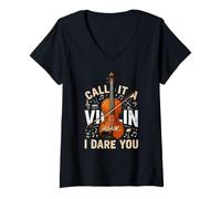 Women's Violin Again I Dare You Cello Player V-Neck T-Shirt